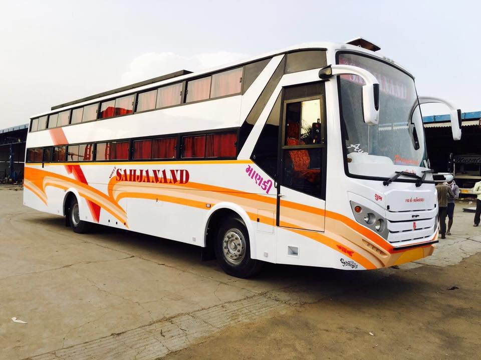 Bus Hire Ahmedabad Rent Tourist & Luxury AC Sleeper Bus Sahjanand Tours Chartered Bus Booking Ahmedabad
